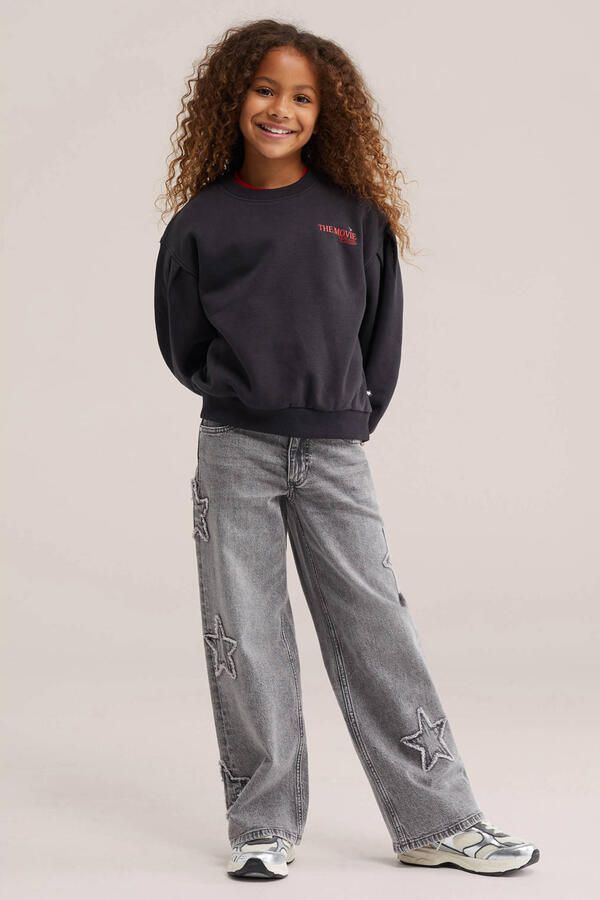 WE Fashion sweater met backprint zwart rood - Foto 3