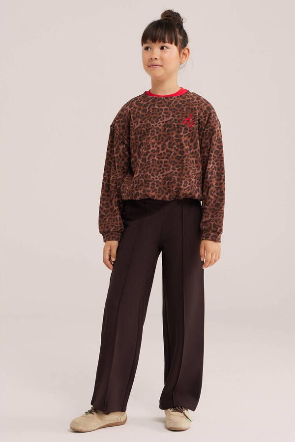 WE Fashion sweater met panterprint bruin - Foto 3