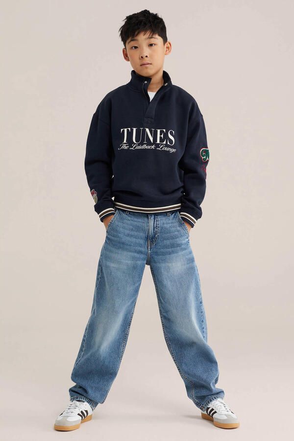 WE Fashion sweater met patches donkerblauw - Foto 3