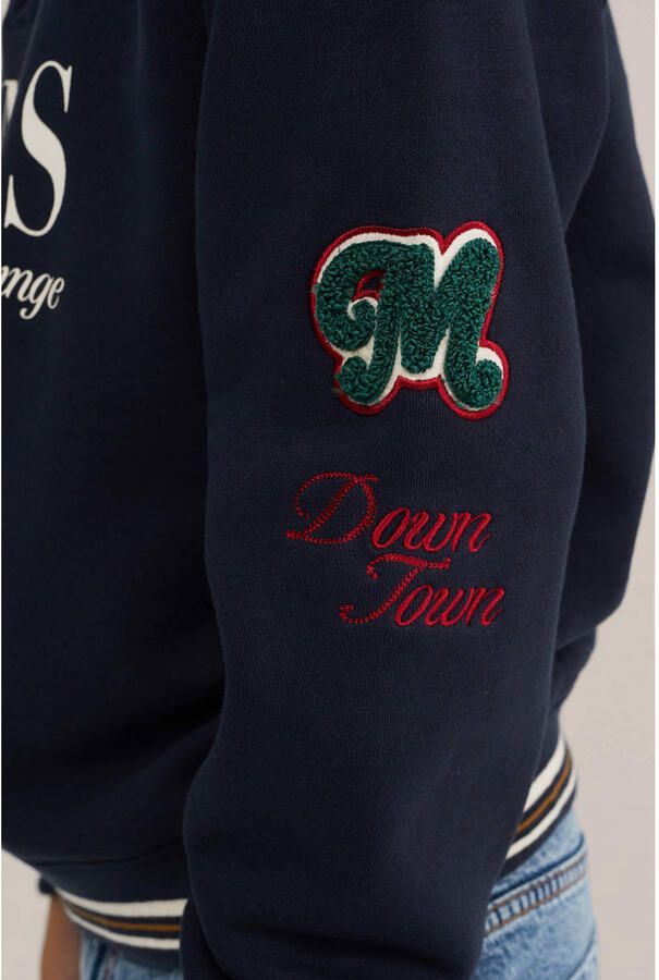WE Fashion sweater met patches donkerblauw - Foto 2