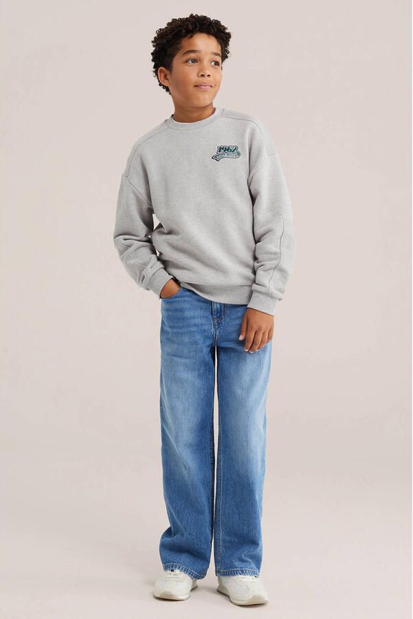WE Fashion sweater met patches lichtgrijs - Foto 3