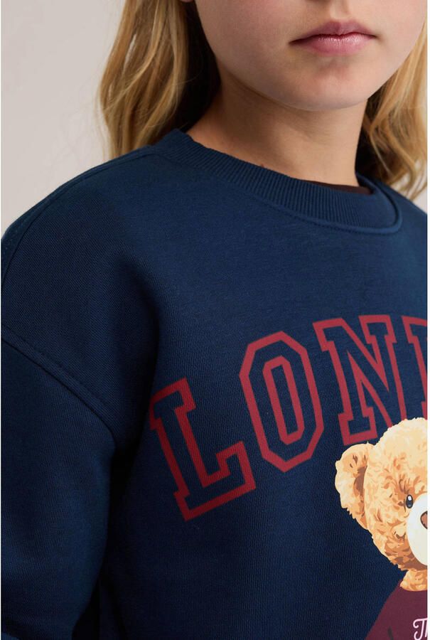 WE Fashion sweater met print donkerblauw - Foto 2