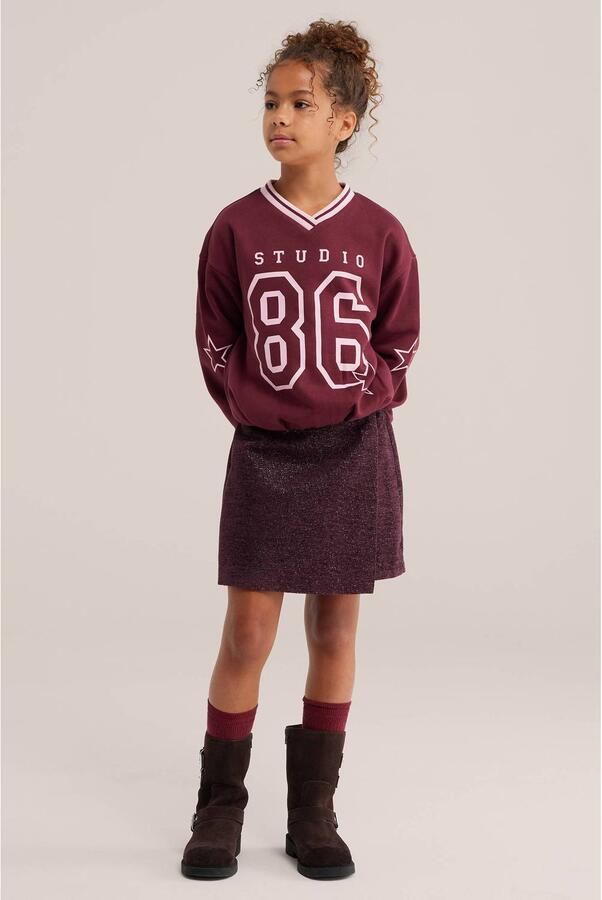 WE Fashion sweater met print donkerrood Printopdruk - Foto 3