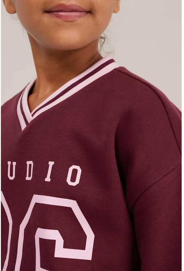 WE Fashion sweater met print donkerrood Printopdruk - Foto 2