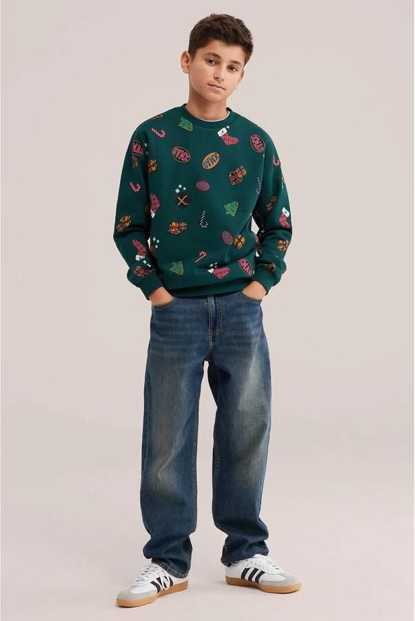 WE Fashion sweater met print groen All over print - Foto 2