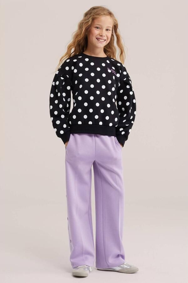 WE Fashion sweater met stippen zwart wit Stip - Foto 3