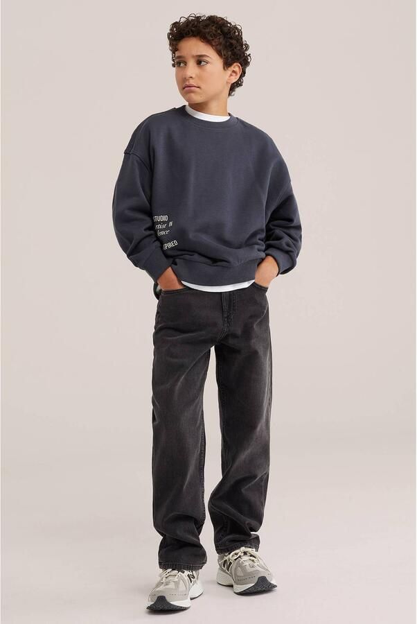 WE Fashion sweater met tekst donkergrijs Tekst - Foto 2