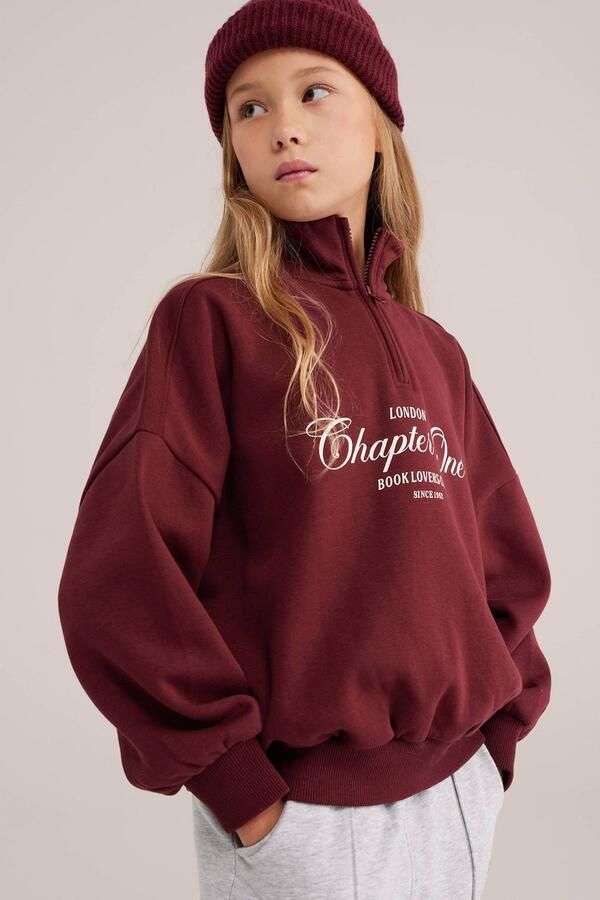 WE Fashion sweater met tekst donkerrood Tekst - Foto 2
