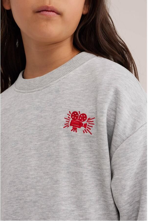 WE Fashion sweater met tekst grijs - Foto 2