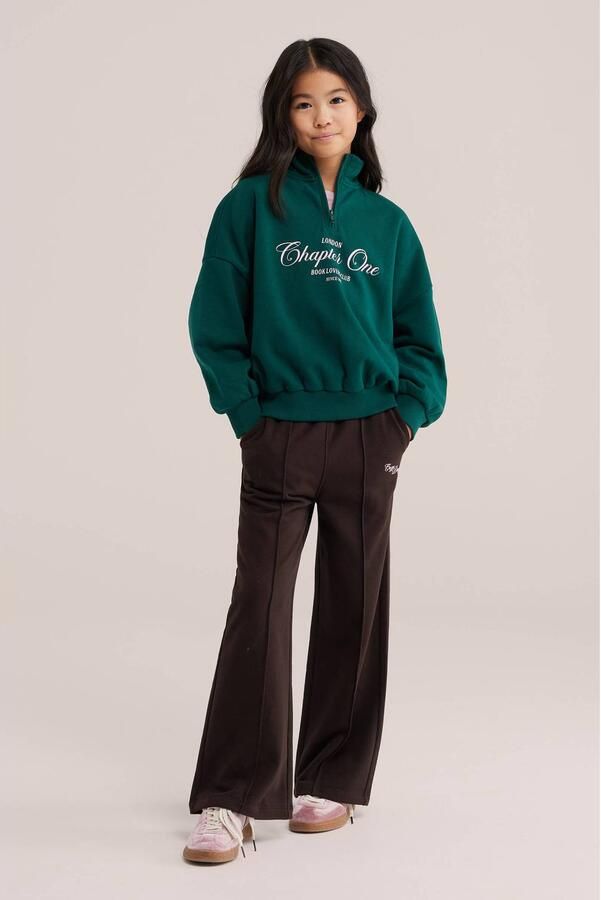 WE Fashion sweater met tekst groen Tekst - Foto 3