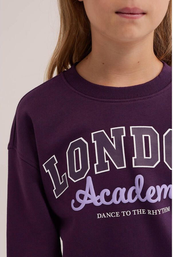 WE Fashion sweater met tekst paars - Foto 2