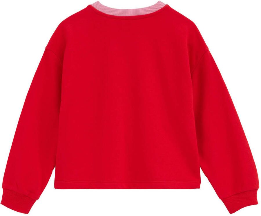 WE Fashion sweater met tekst rood lichtroze Tekst - Foto 2