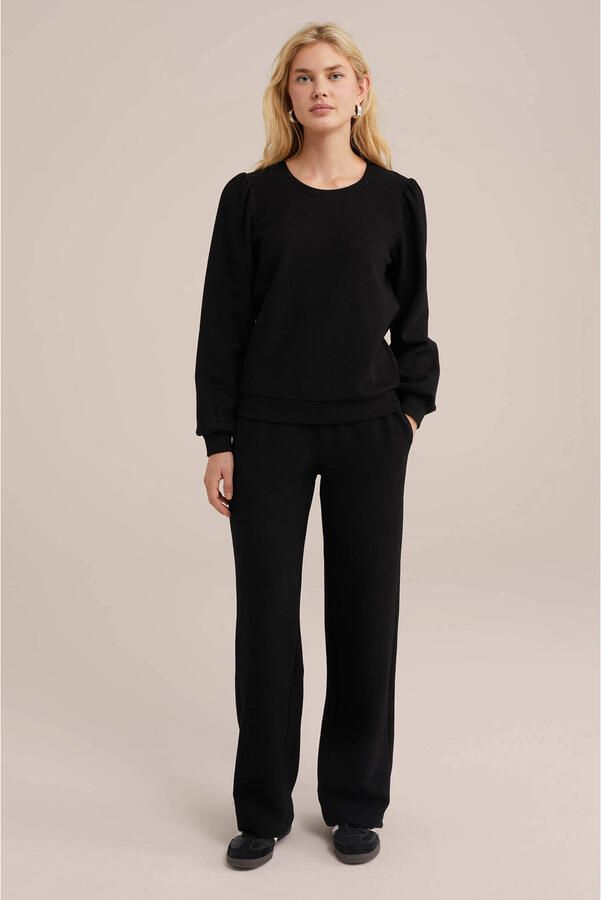 WE Fashion sweater met textuur zwart