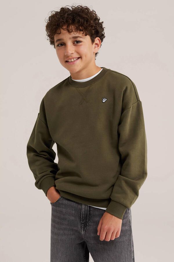 WE Fashion sweater olijfgroen