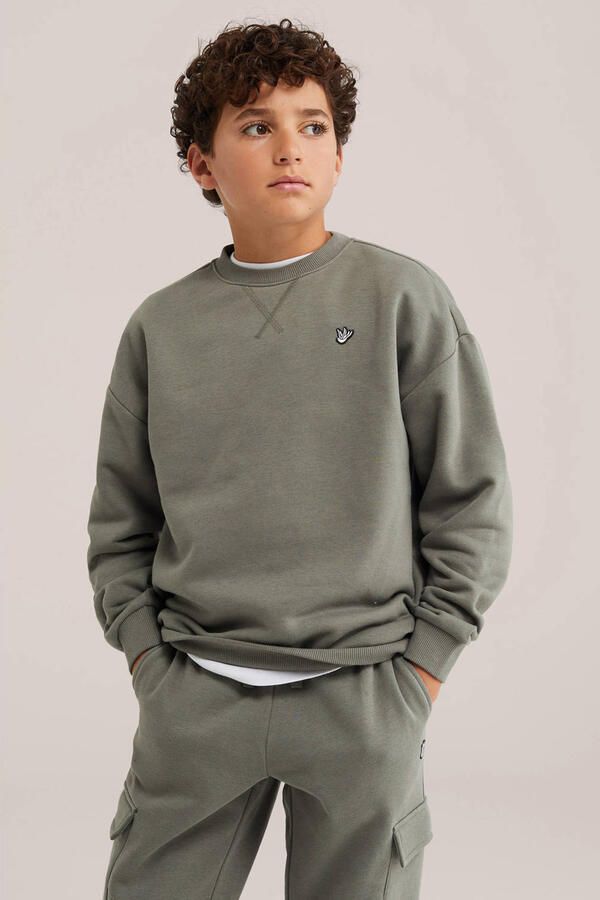 WE Fashion sweater olijfgroen