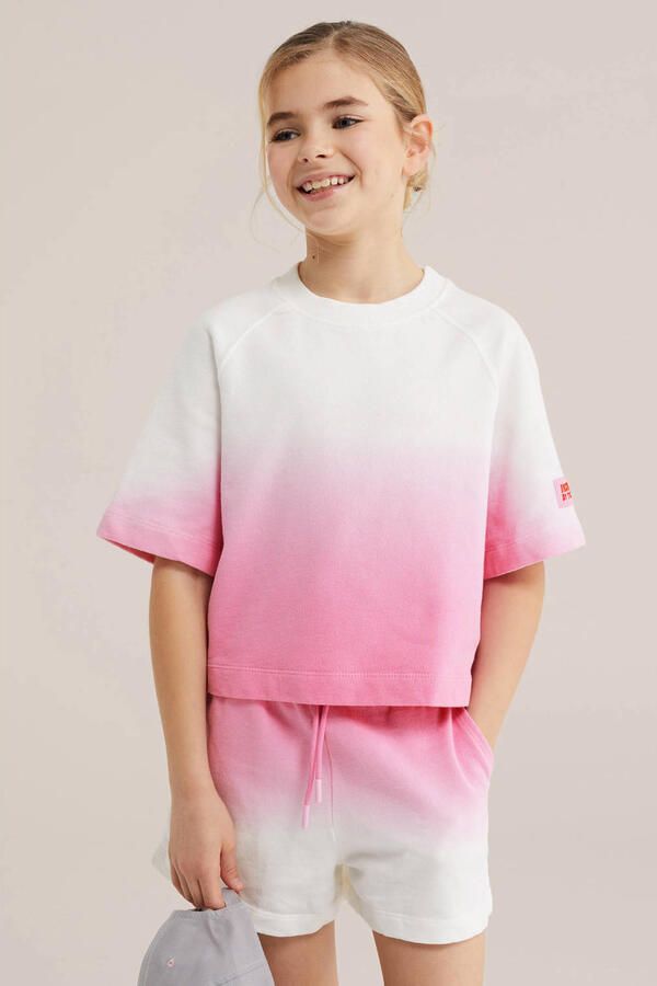 WE Fashion sweater roze wit