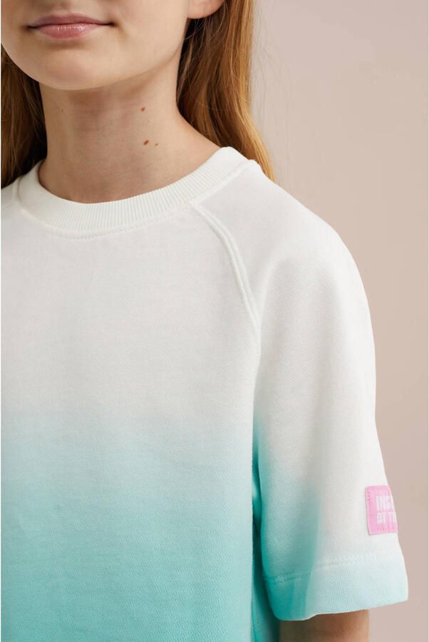 WE Fashion sweater turquoise wit - Foto 2
