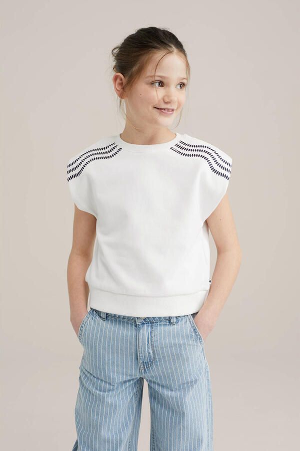 WE Fashion sweater wit met embroidery