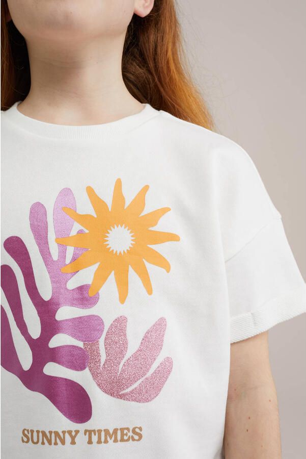 WE Fashion sweater wit roze geel - Foto 3
