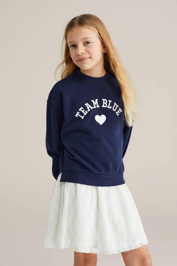 WE Fashion sweatjurk donkerblauw