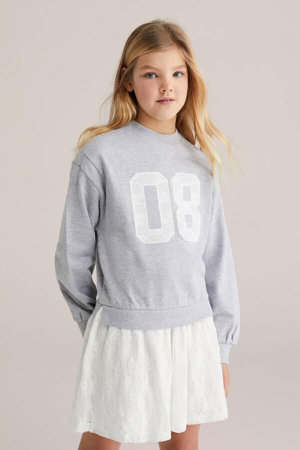 WE Fashion sweatjurk lichtgrijs