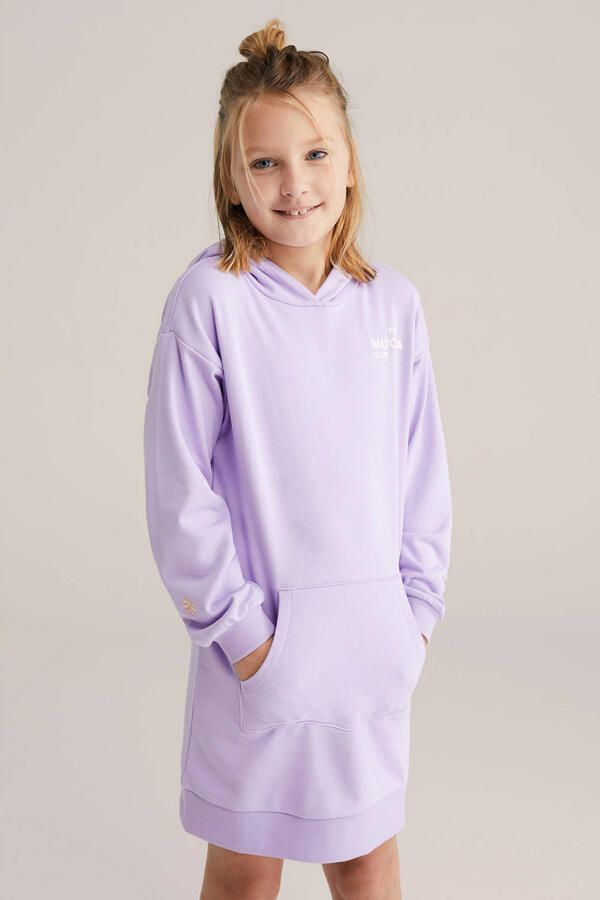 WE Fashion sweatjurk met backprint paars