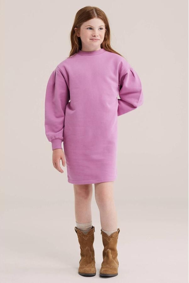 WE Fashion sweatjurk met backprint roze