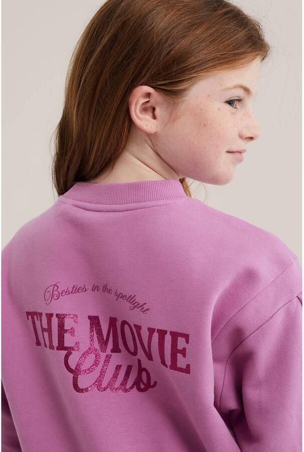 WE Fashion sweatjurk met backprint roze - Foto 2