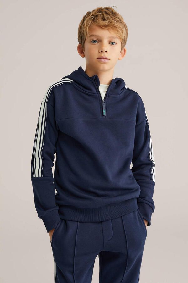 WE Fashion sweatvest donkerblauw