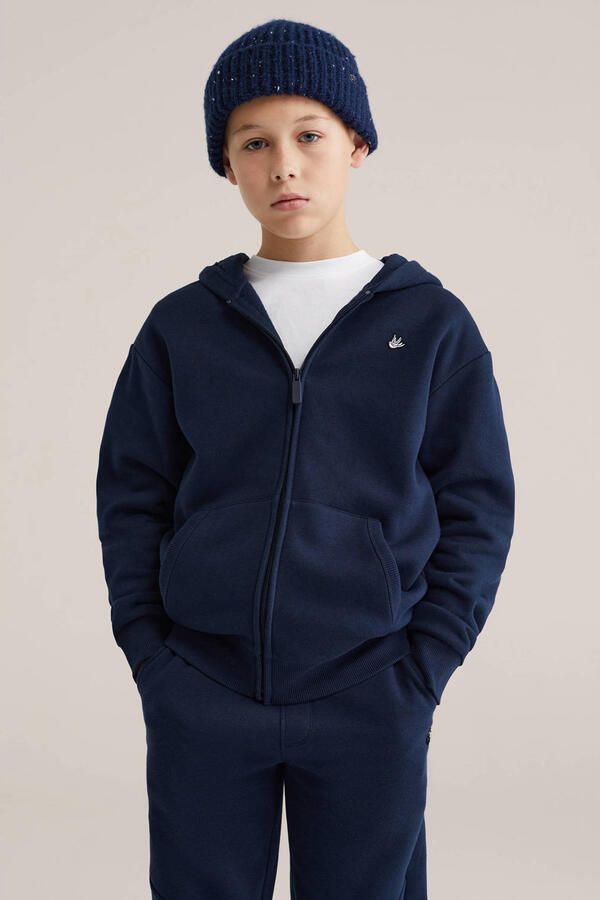 WE Fashion sweatvest donkerblauw