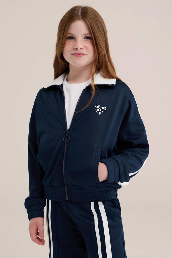 WE Fashion sweatvest donkerblauw