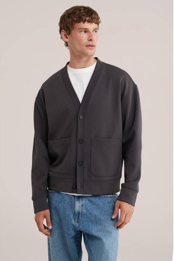 WE Fashion sweatvest grijs