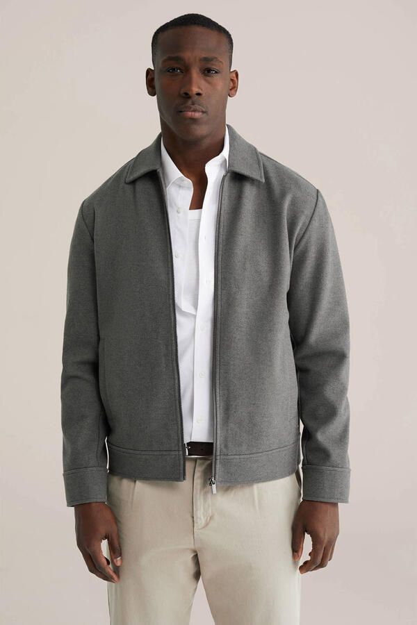 WE Fashion sweatvest grijsgroen