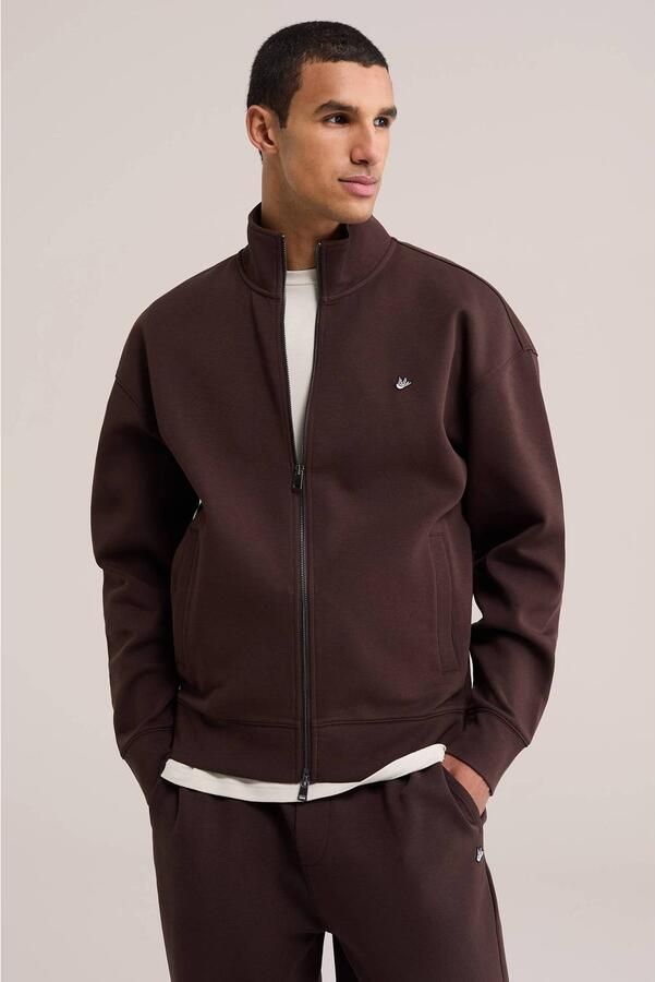 WE Fashion sweatvest met borduursels bruin