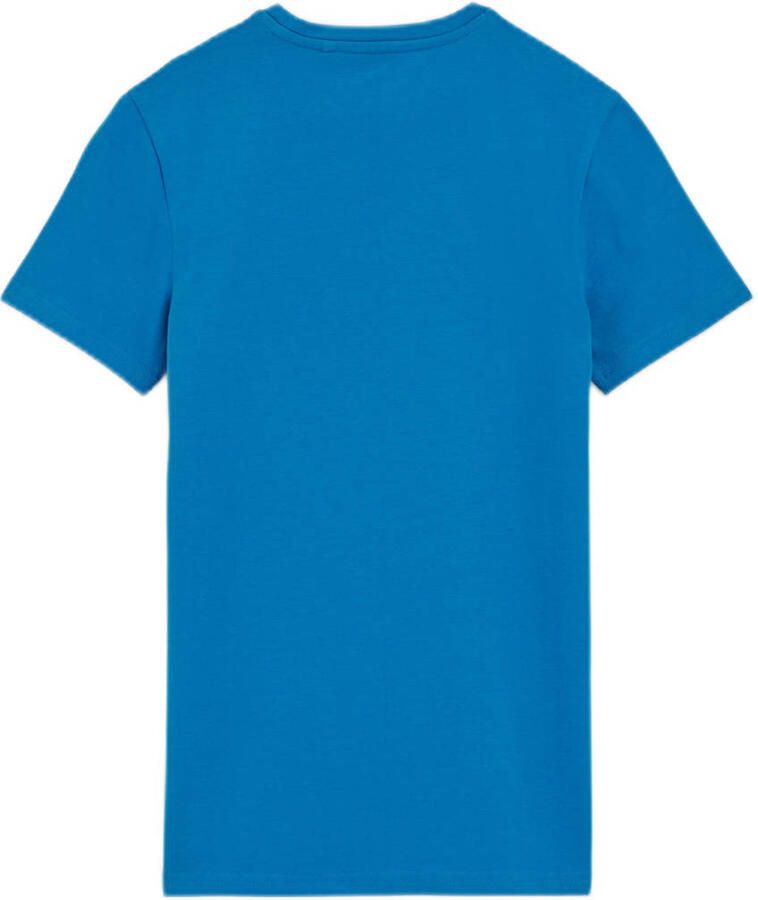 WE Fashion T-shirt Blauw Jongens Stretchkatoen Ronde hals Effen 146 152