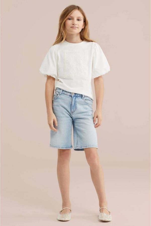 WE Fashion T-shirt broderie wit - Foto 2