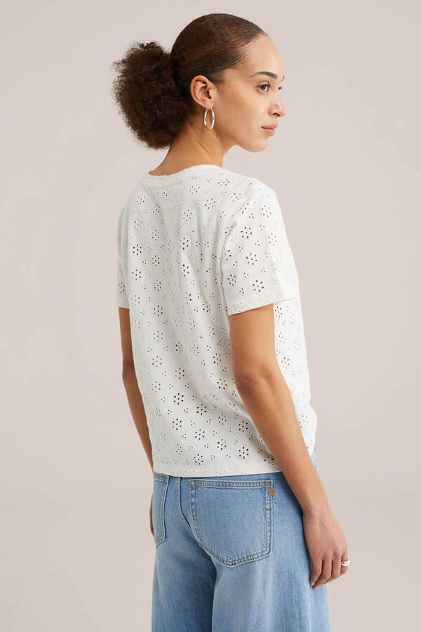WE Fashion T-shirt broderie wit - Foto 2