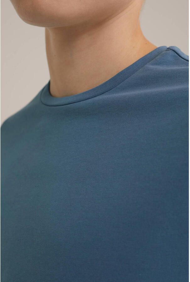 WE Fashion T-shirt Blauw Jongens Stretchkatoen Ronde hals Effen 170 176