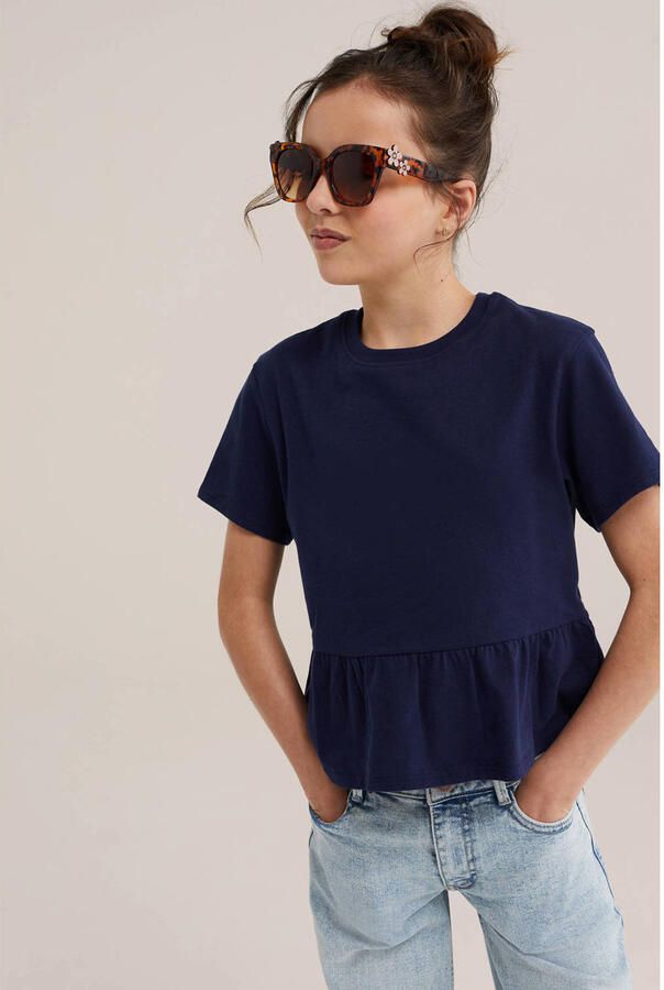 WE Fashion T-shirt donkerblauw