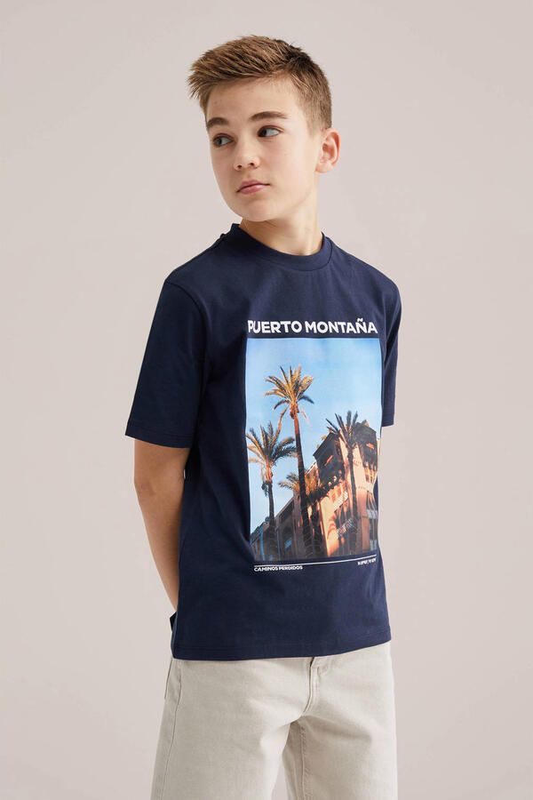 WE Fashion T-shirt donkerblauw