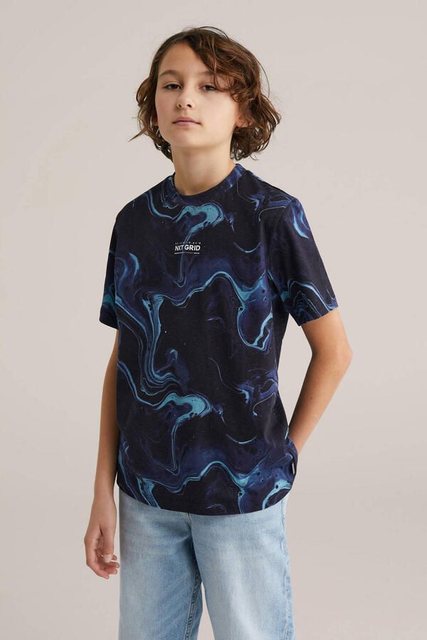 WE Fashion T-shirt donkerblauw