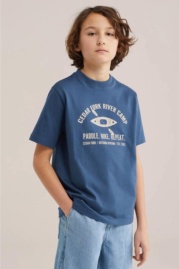 WE Fashion T-shirt donkerblauw