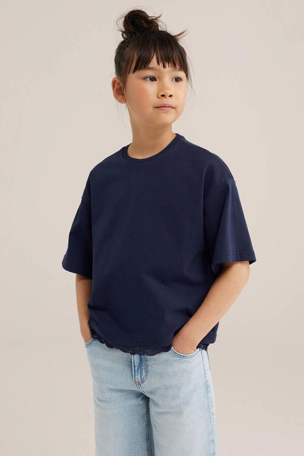 WE Fashion T-shirt donkerblauw