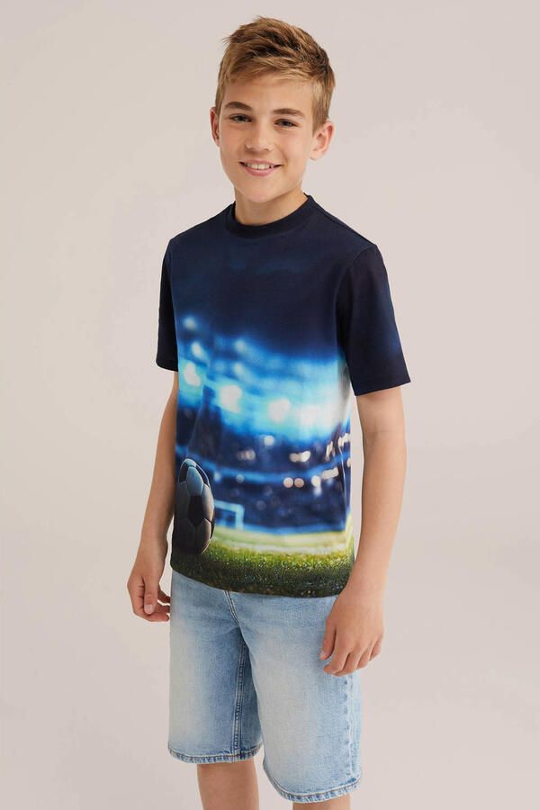 WE Fashion T-shirt donkerblauw