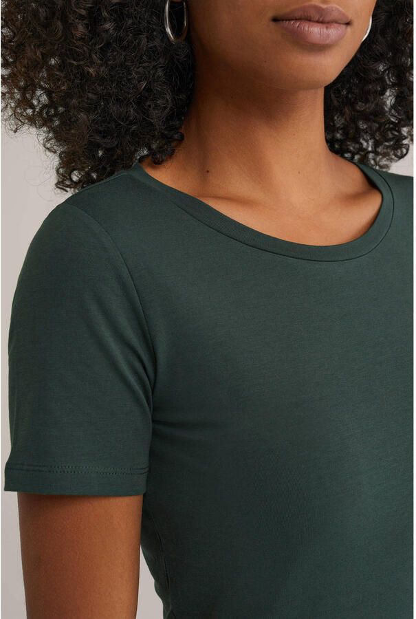 WE Fashion T-shirt donkergroen