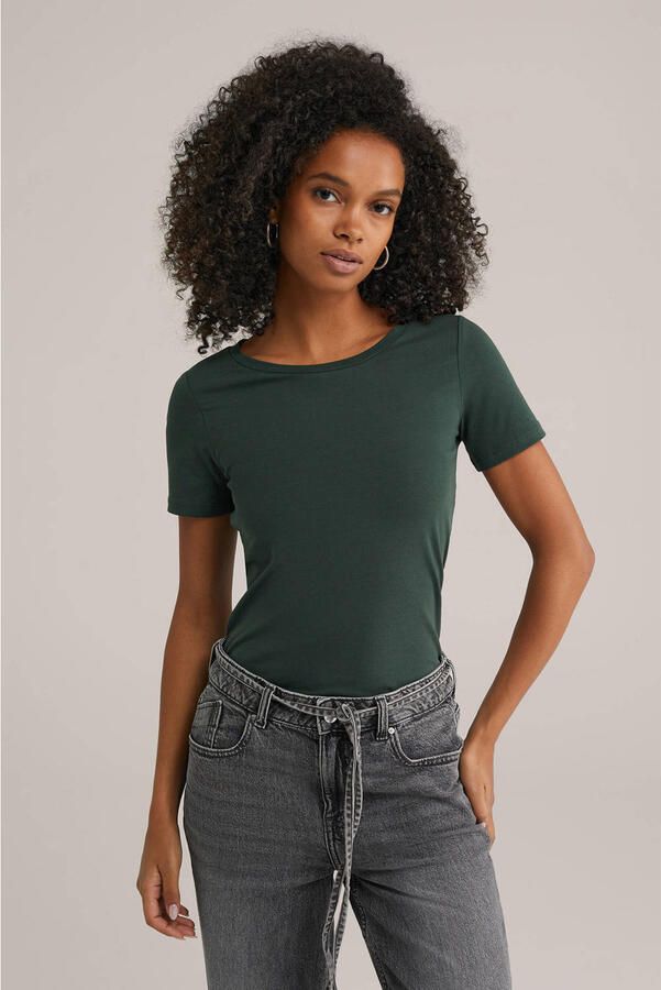 WE Fashion T-shirt donkergroen - Foto 3