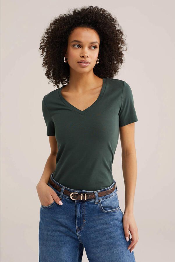 WE Fashion T-shirt donkergroen