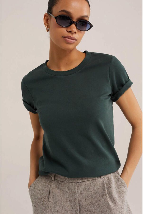 WE Fashion T-shirt donkergroen