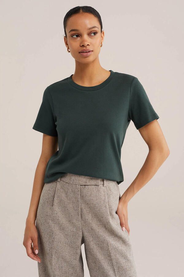 WE Fashion T-shirt donkergroen - Foto 3