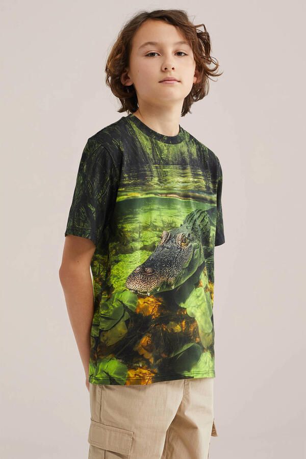 WE Fashion T-shirt donkergroen